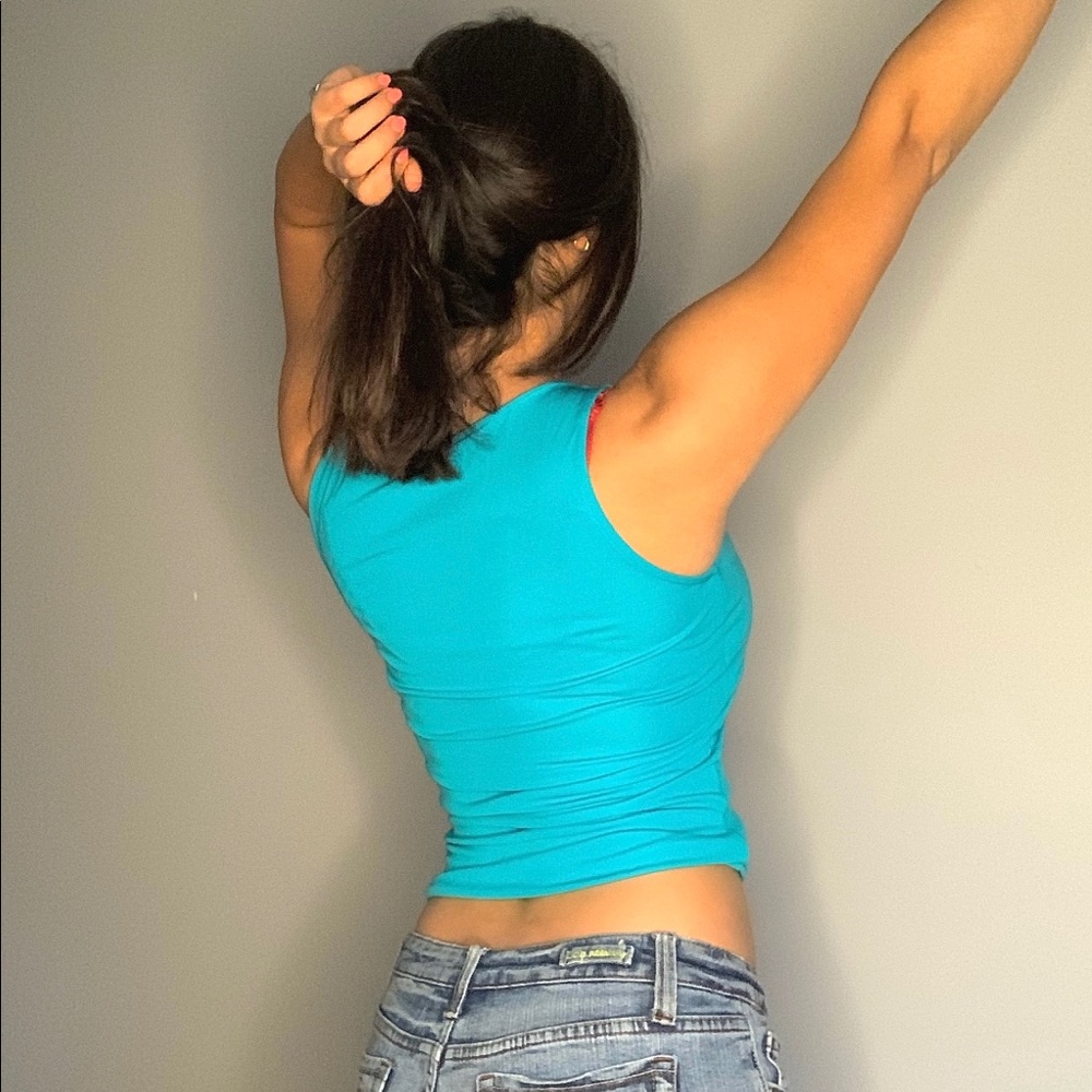 L.K.BENNETT LONDON TURQUOISE LUXURY TOP - Picture 3 of 3